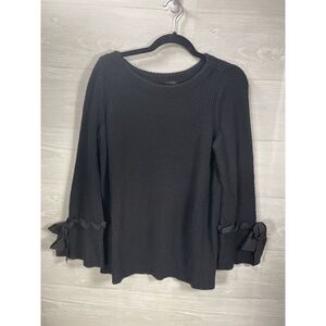 Talbots Black Bow Sweater - Size Medium Petite - Excellent Condition